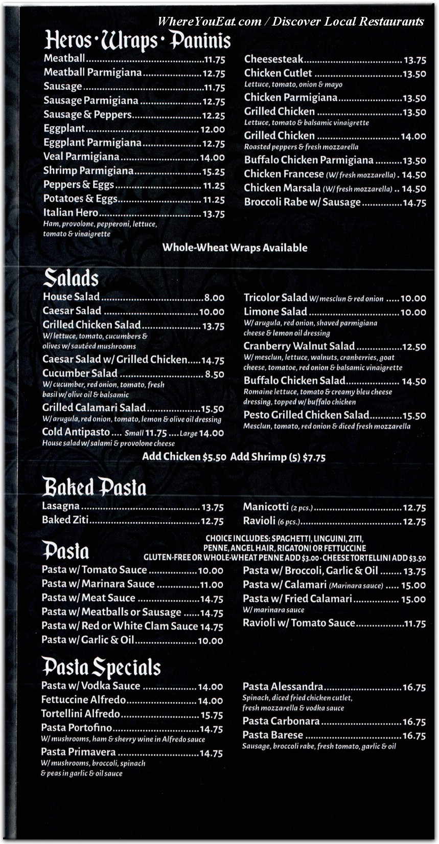 menu